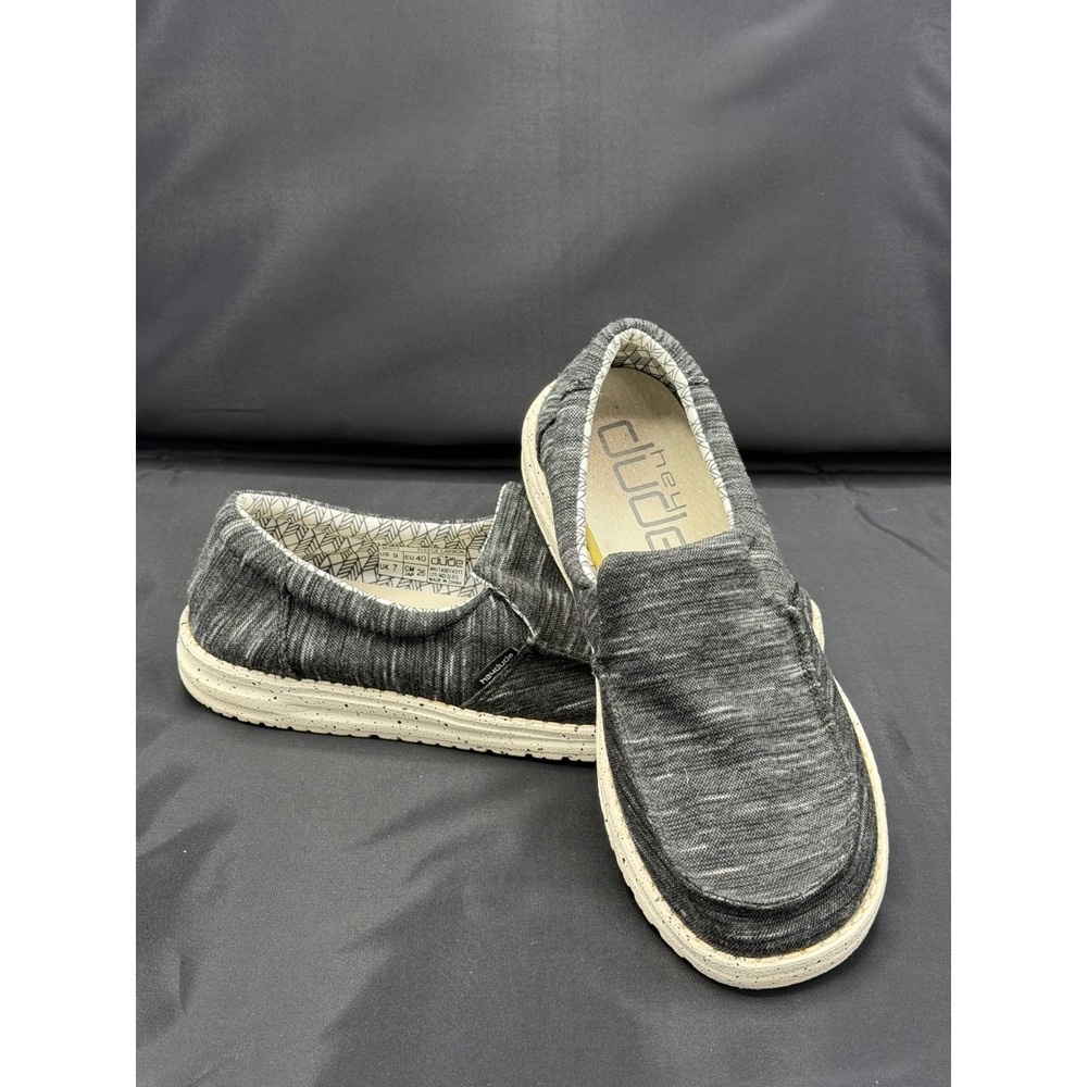 Hey Dude Misty Fleece Carbon Charcoal Grey Marl Slip On Loafers Womens 9